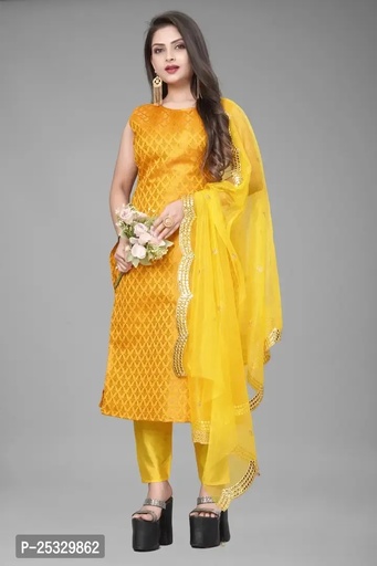 Fancy Jacquard Kurta Set For Women
